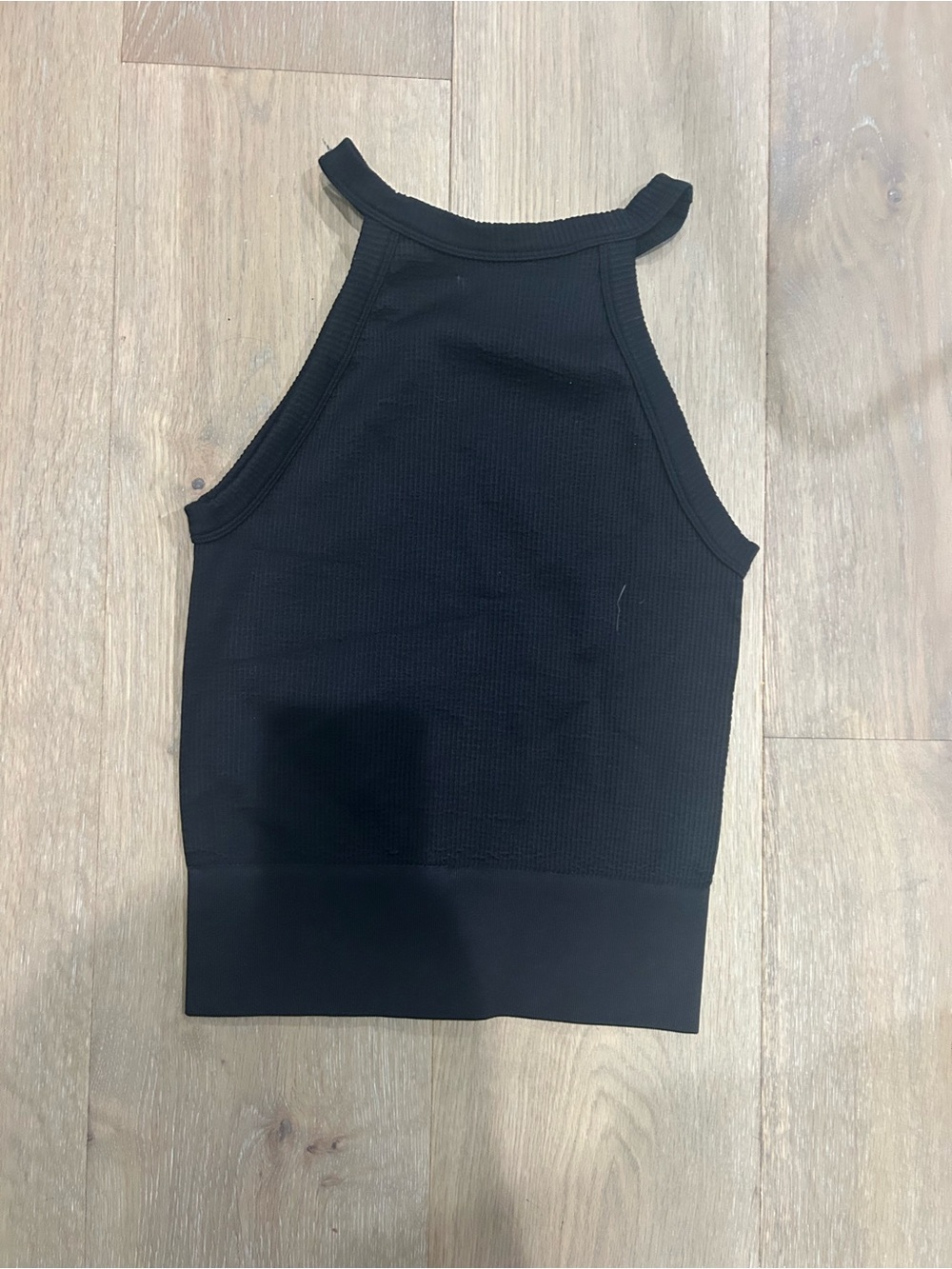 Free People Black Ribbed Halter Top